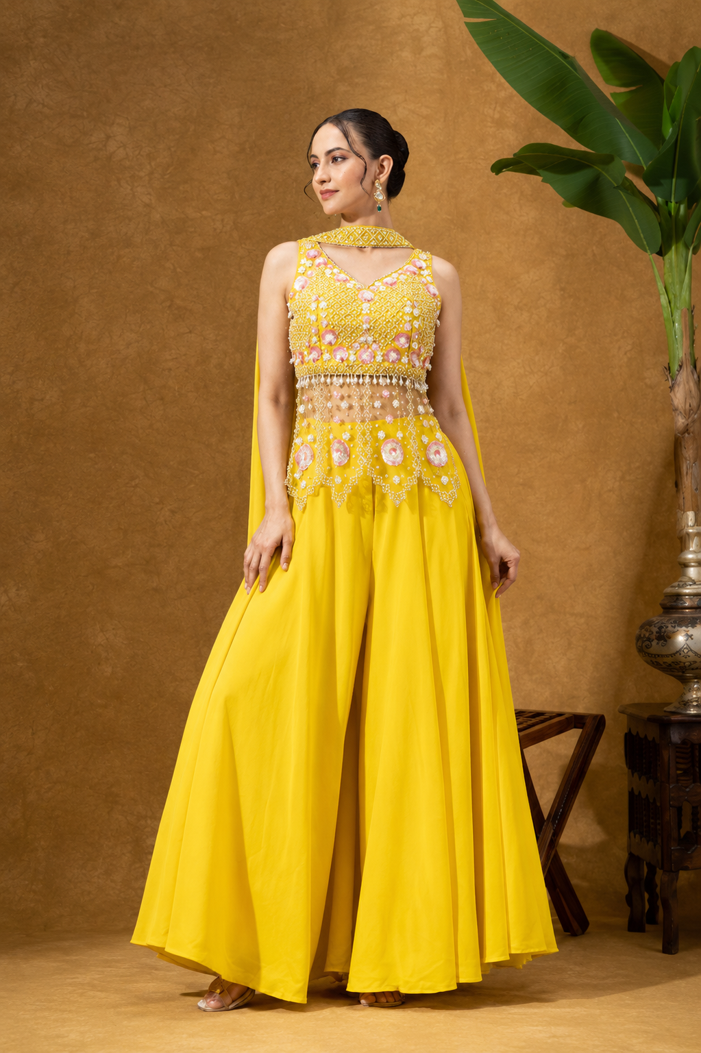 Sunshine Embroidered Palazzo Set