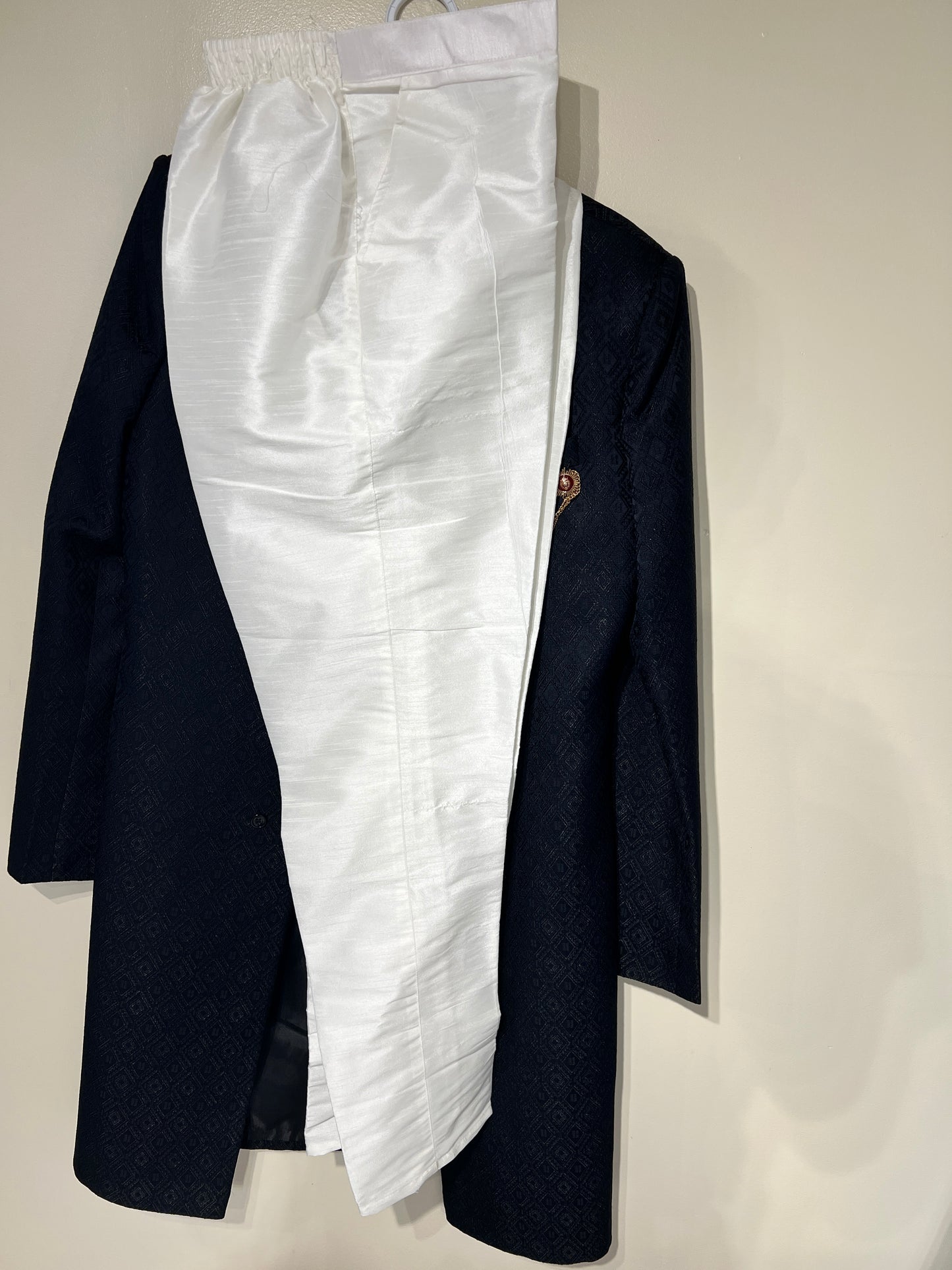 Blue Sherwani with Silk Pajama