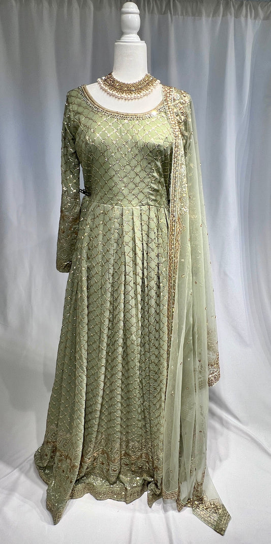 Elegant Sage Green Gown