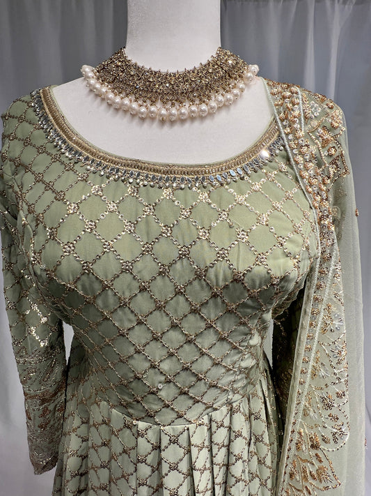 Elegant Sage Green Gown