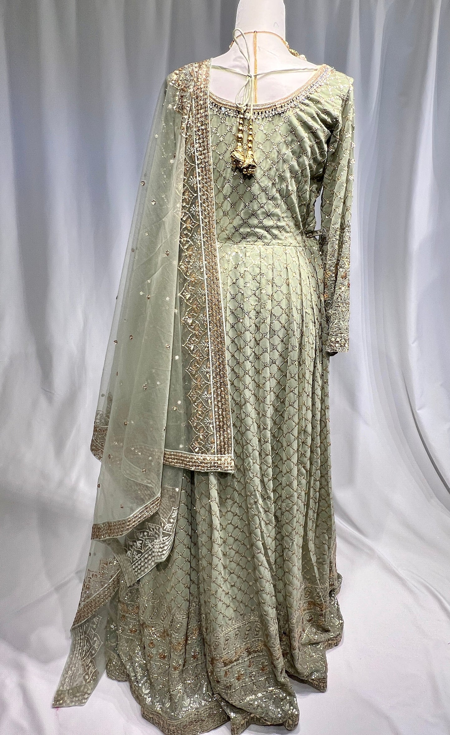 Elegant Sage Green Gown
