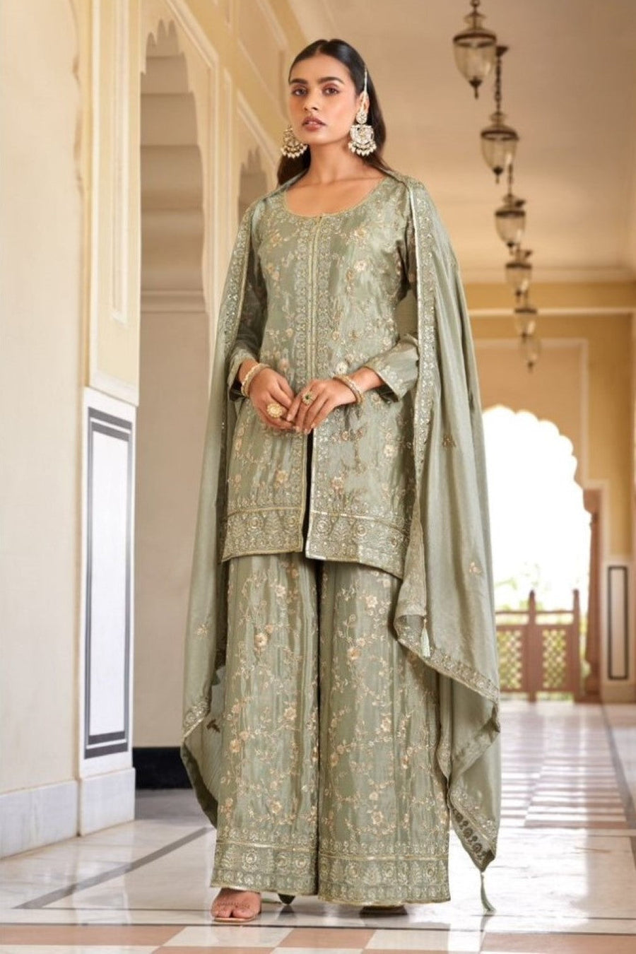 Stunning Fully embroidered sharara set