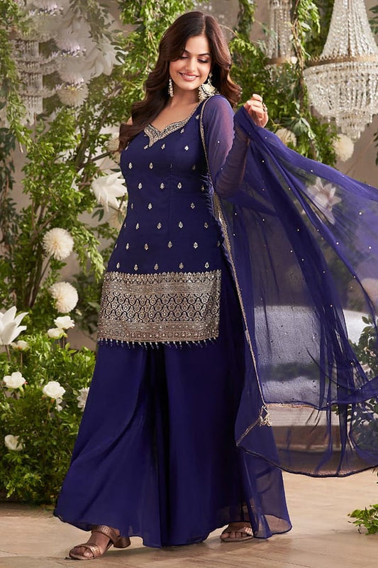 Majesty Regal Banarasi Silk Palazzo Suit Set