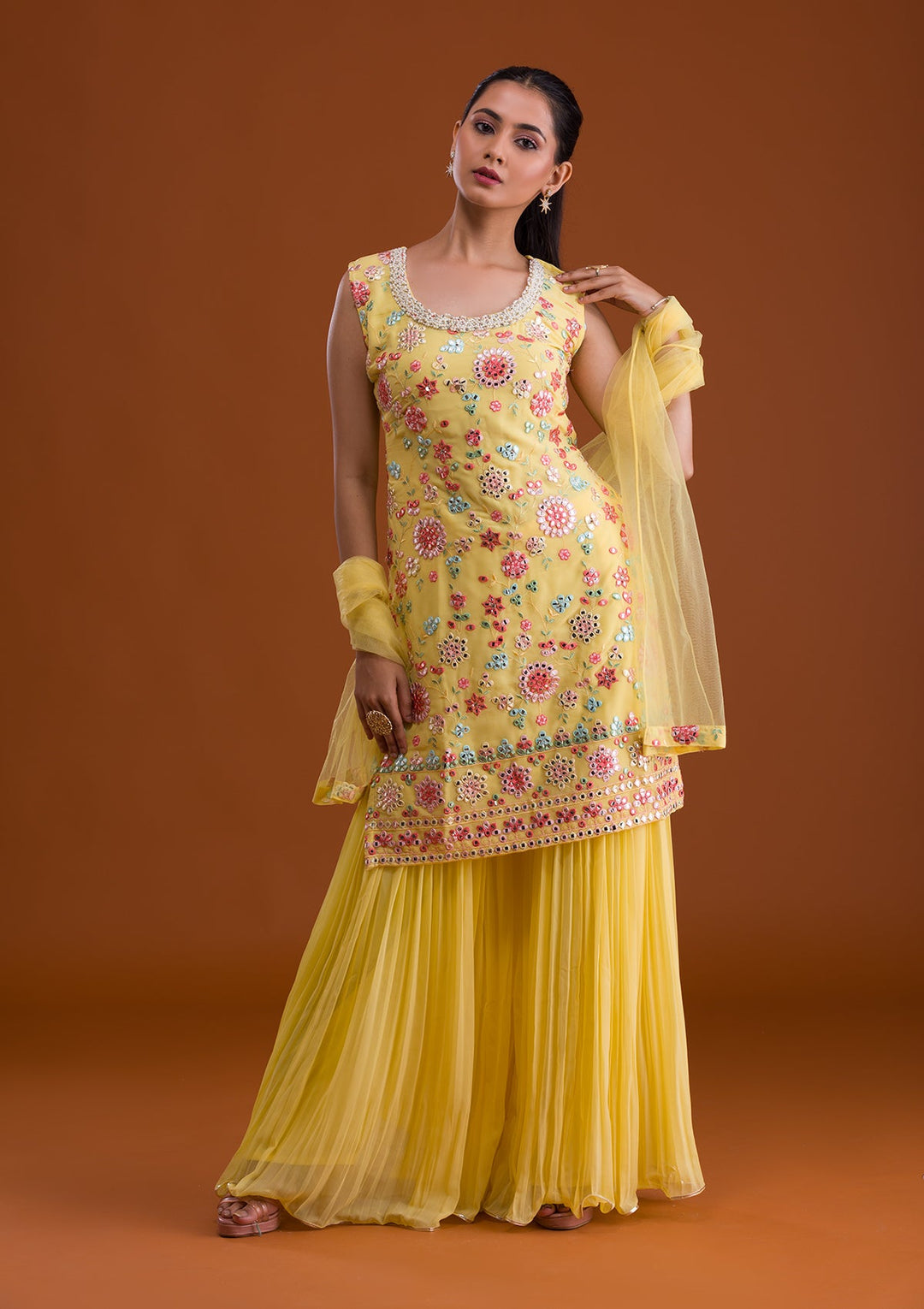 Stylish Trendy Gottapati sharara set