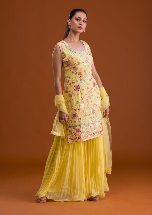 Stylish Trendy Gottapati sharara set