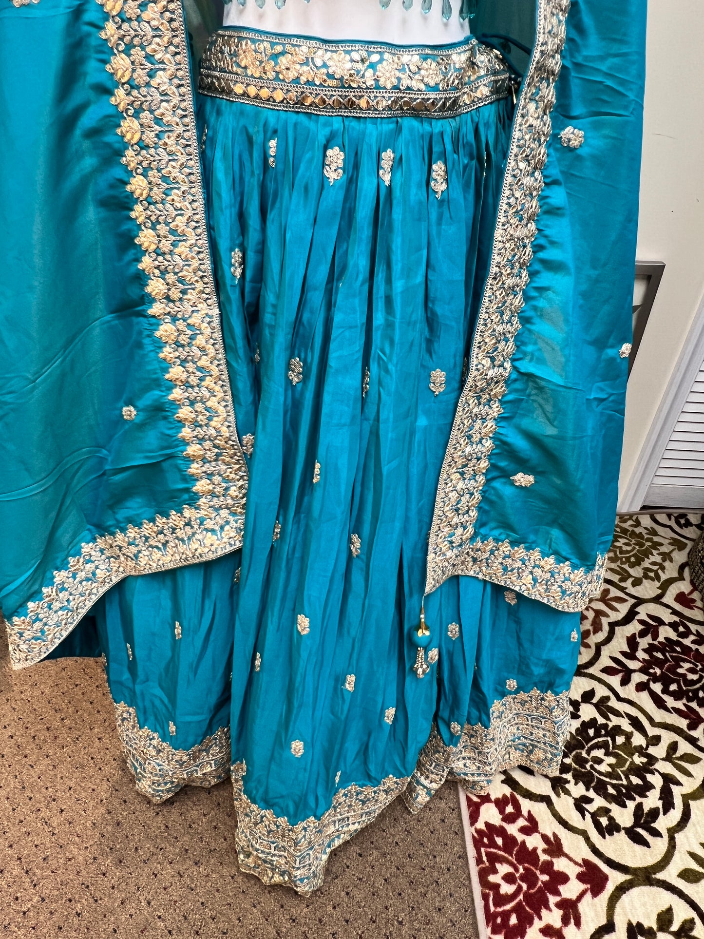 Elegant Turquoise blue lehenga set