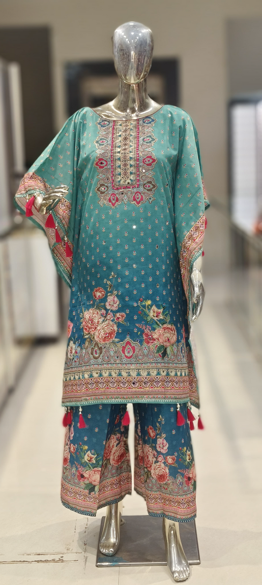 Trendy Muslin kaftan set