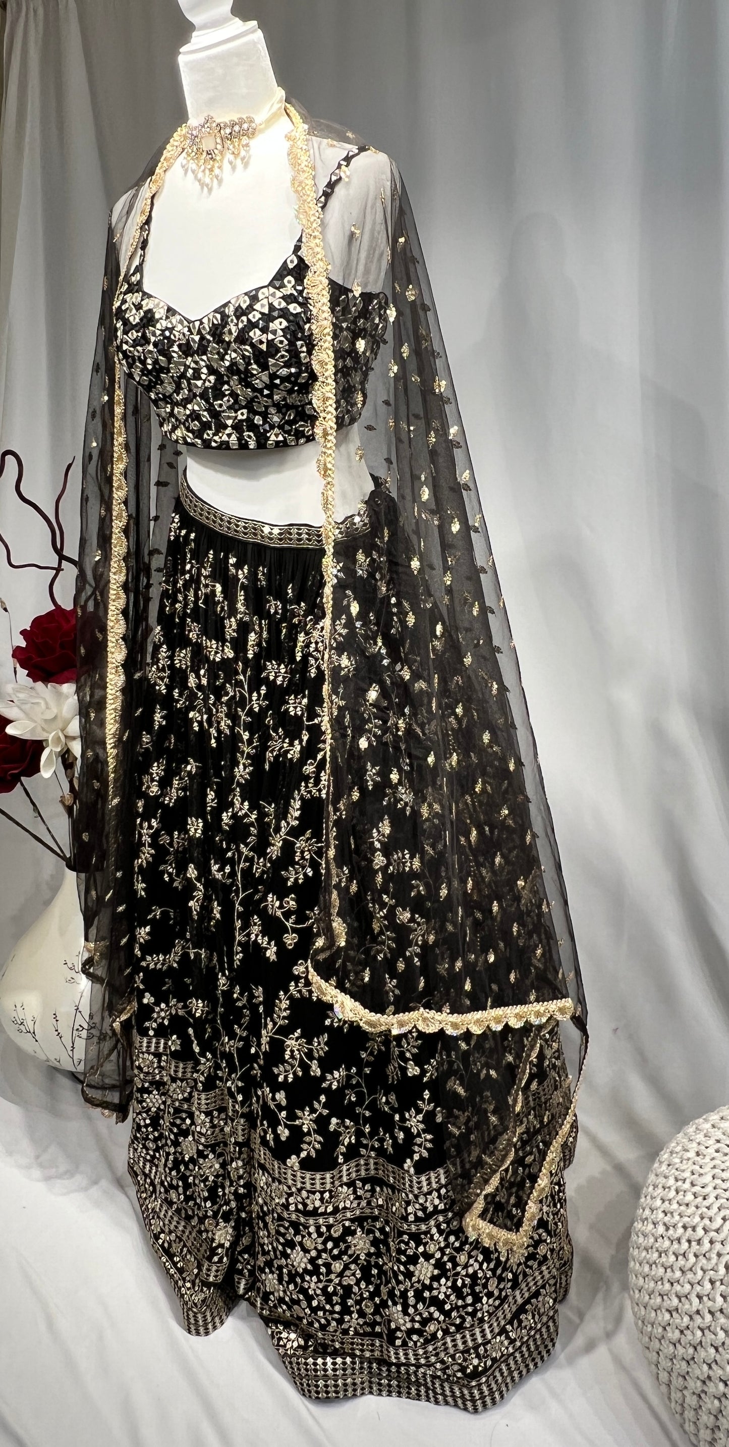 Glam Diva Black Lehenga set
