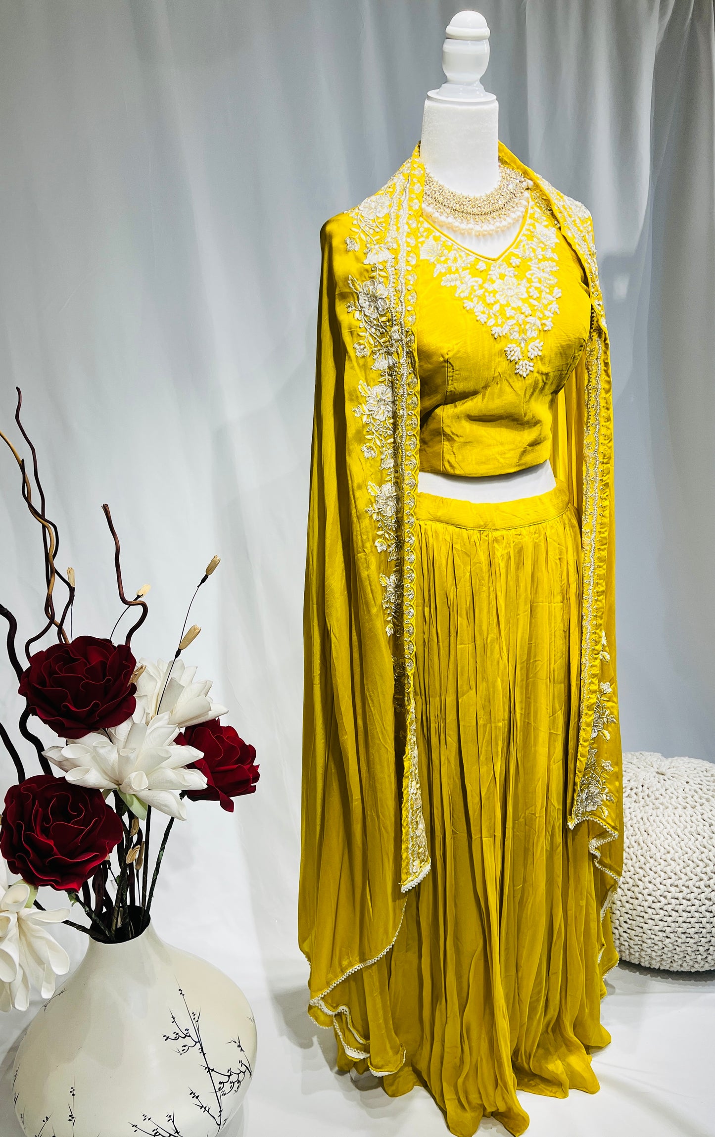 Mustard Yellow charm Jacket skirt set