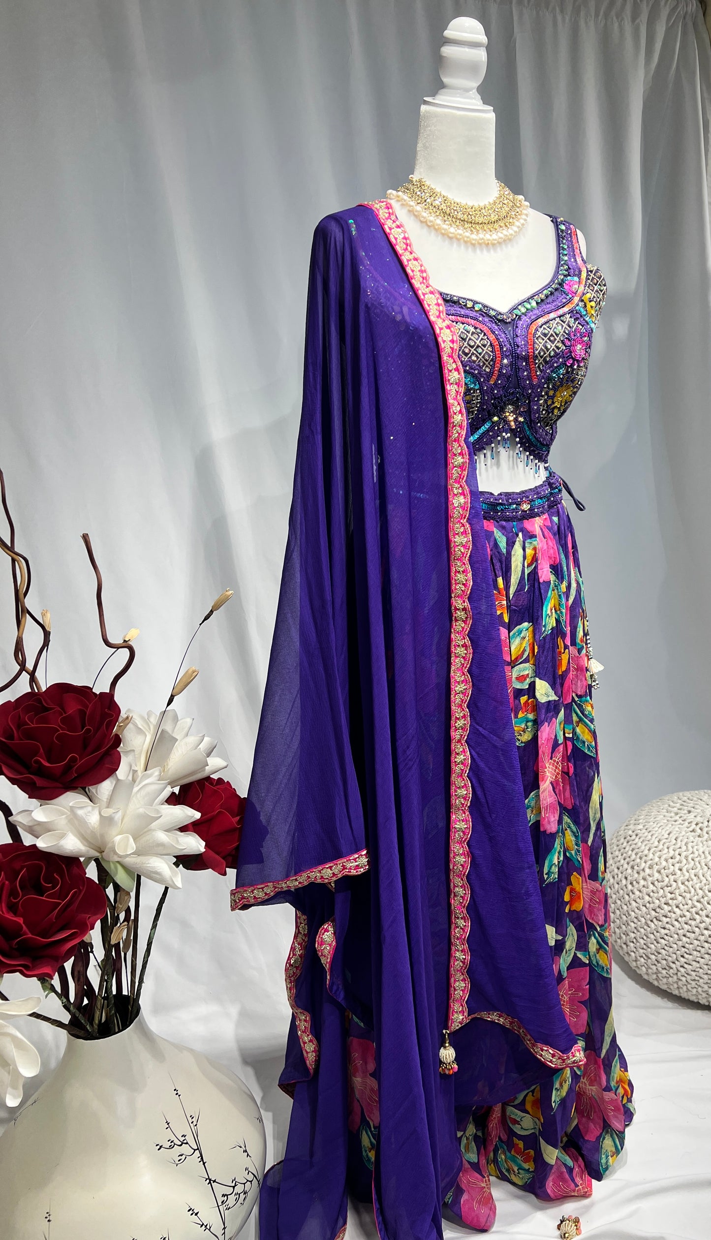 Fabulous Printed Lehenga set with cape and dupatta