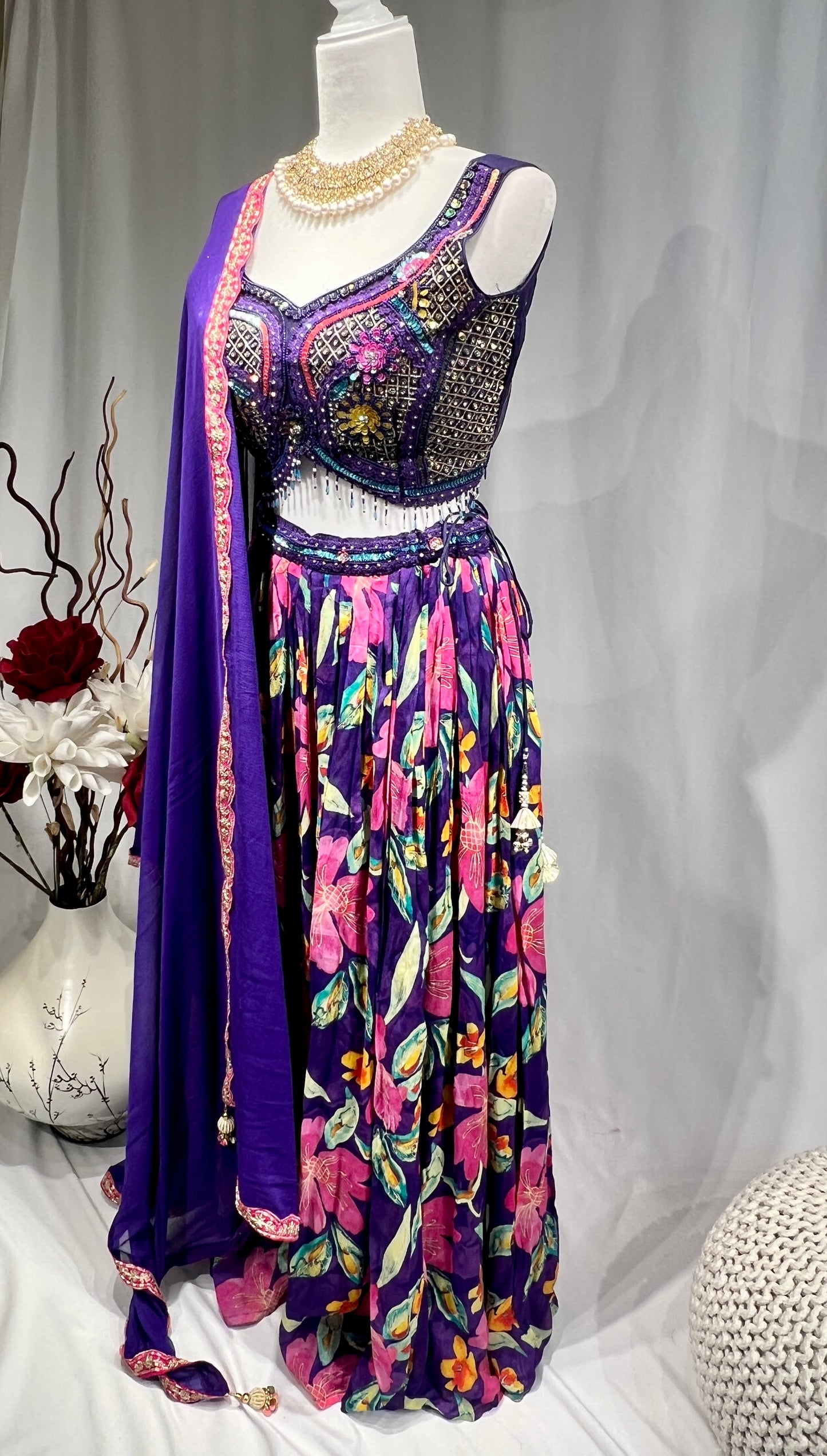 Fabulous Printed Lehenga set with cape and dupatta