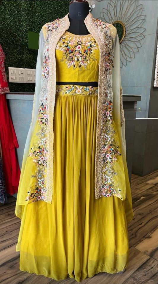Elegant Threadwork Lehanga with Jacket