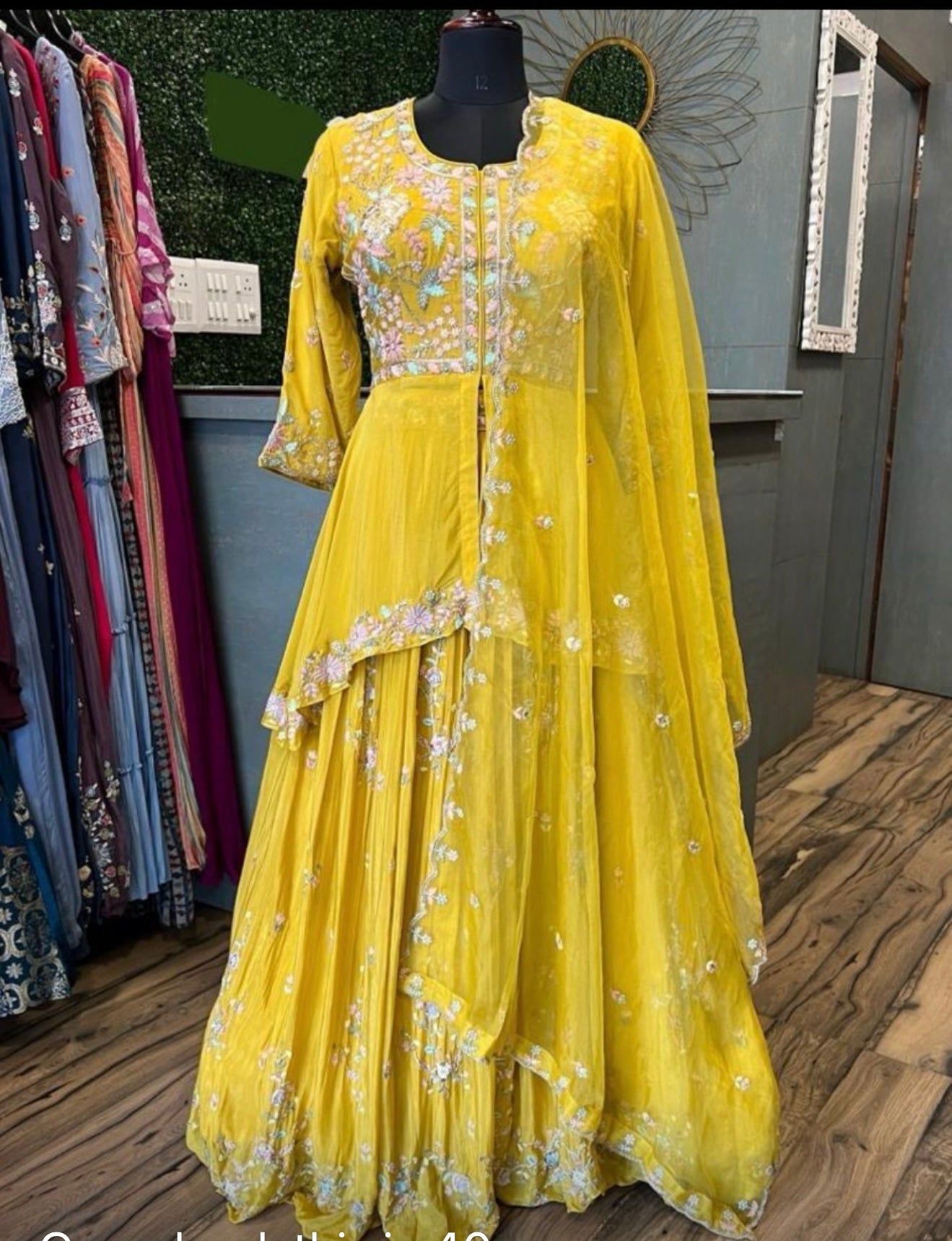 Asymmetrical indo-western lehenga set