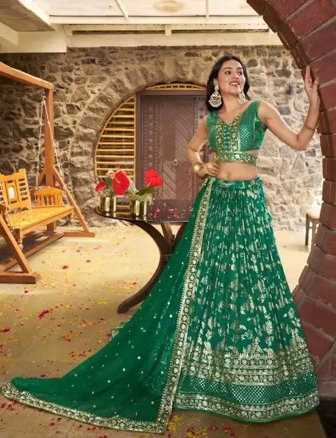 Elegant Golden Zari Lehenga set