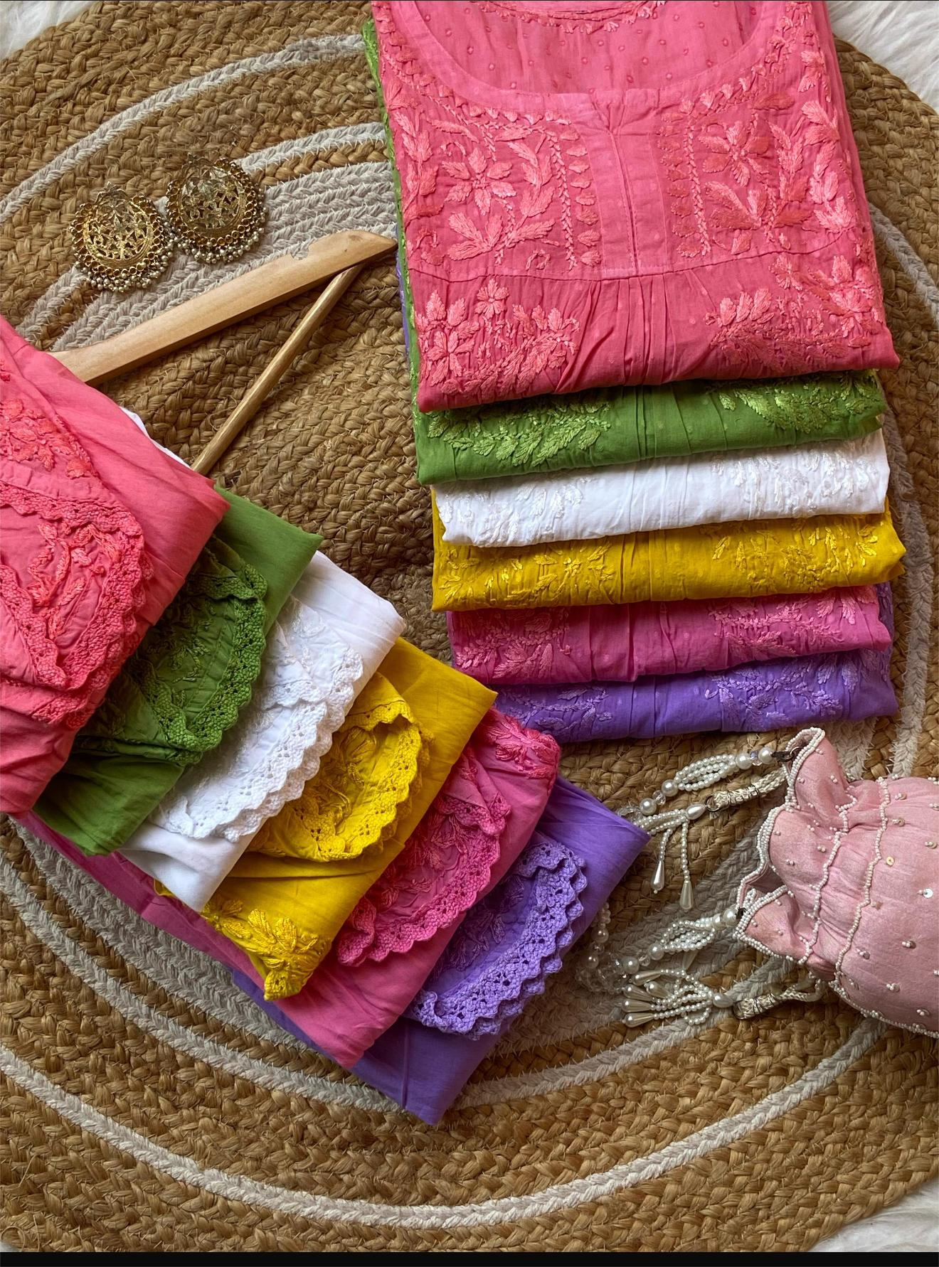 Chikankari with tulip pants