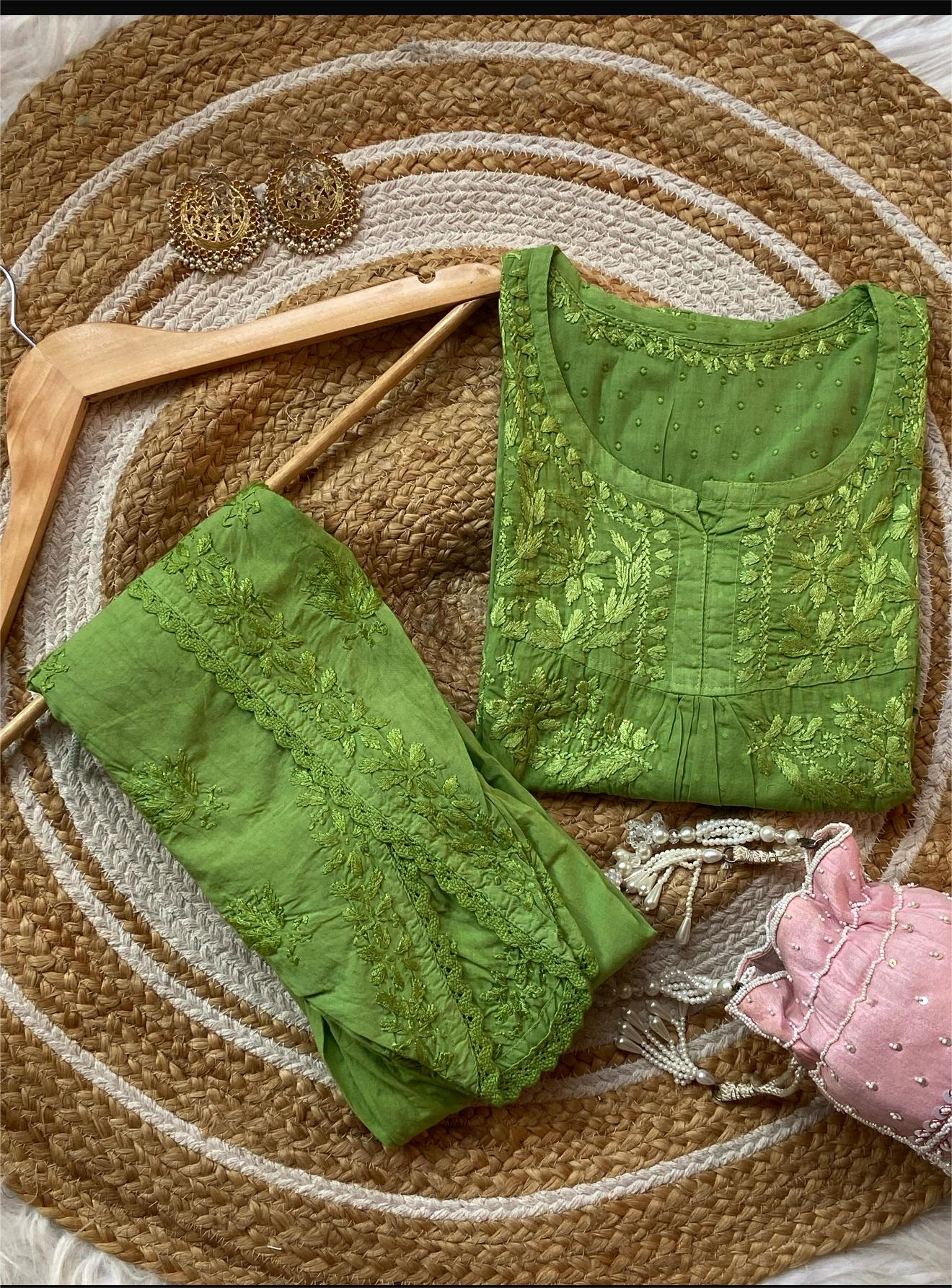 Chikankari with tulip pants