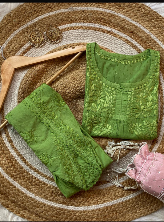 Chikankari with tulip pants
