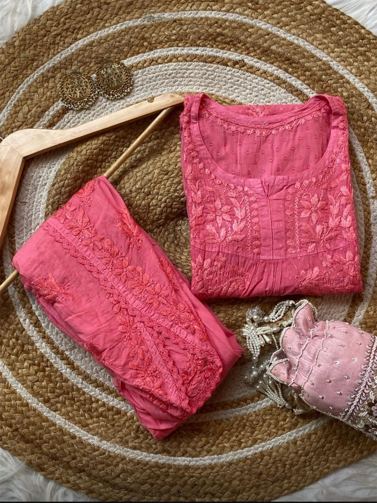 Chikankari with tulip pants