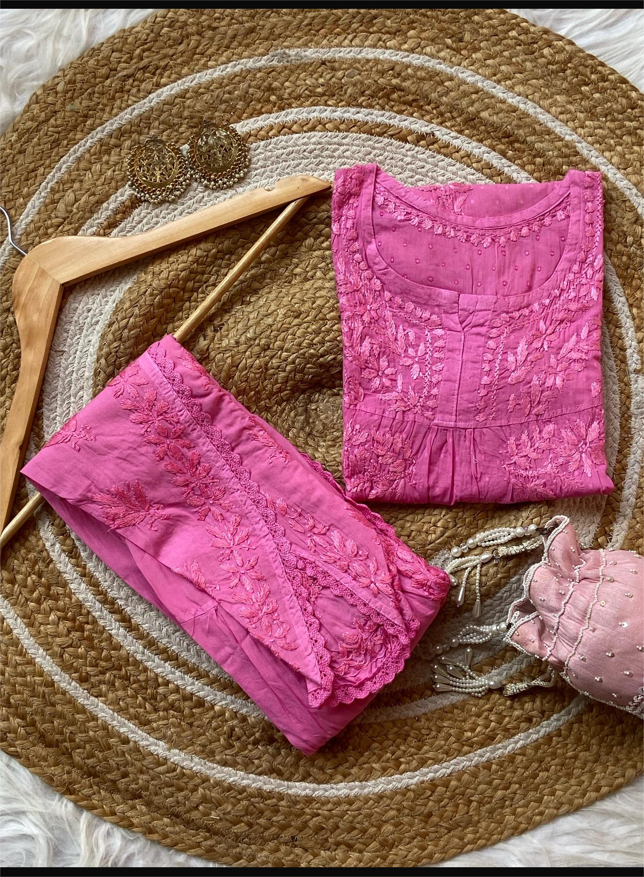 Chikankari with tulip pants