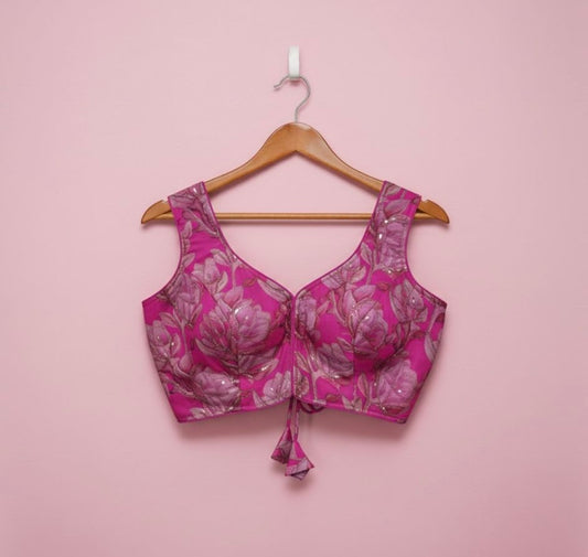 Pink sweet heart embroidered Blouse