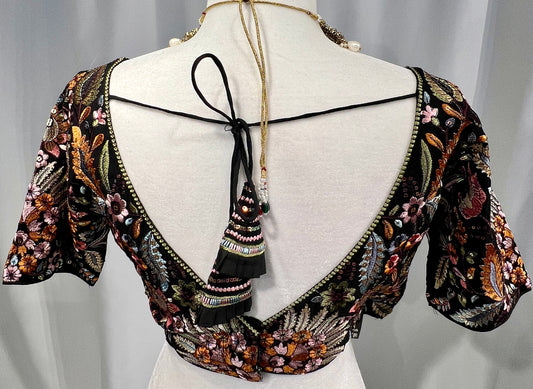 Black Kashmiri Style Georgette Blouse