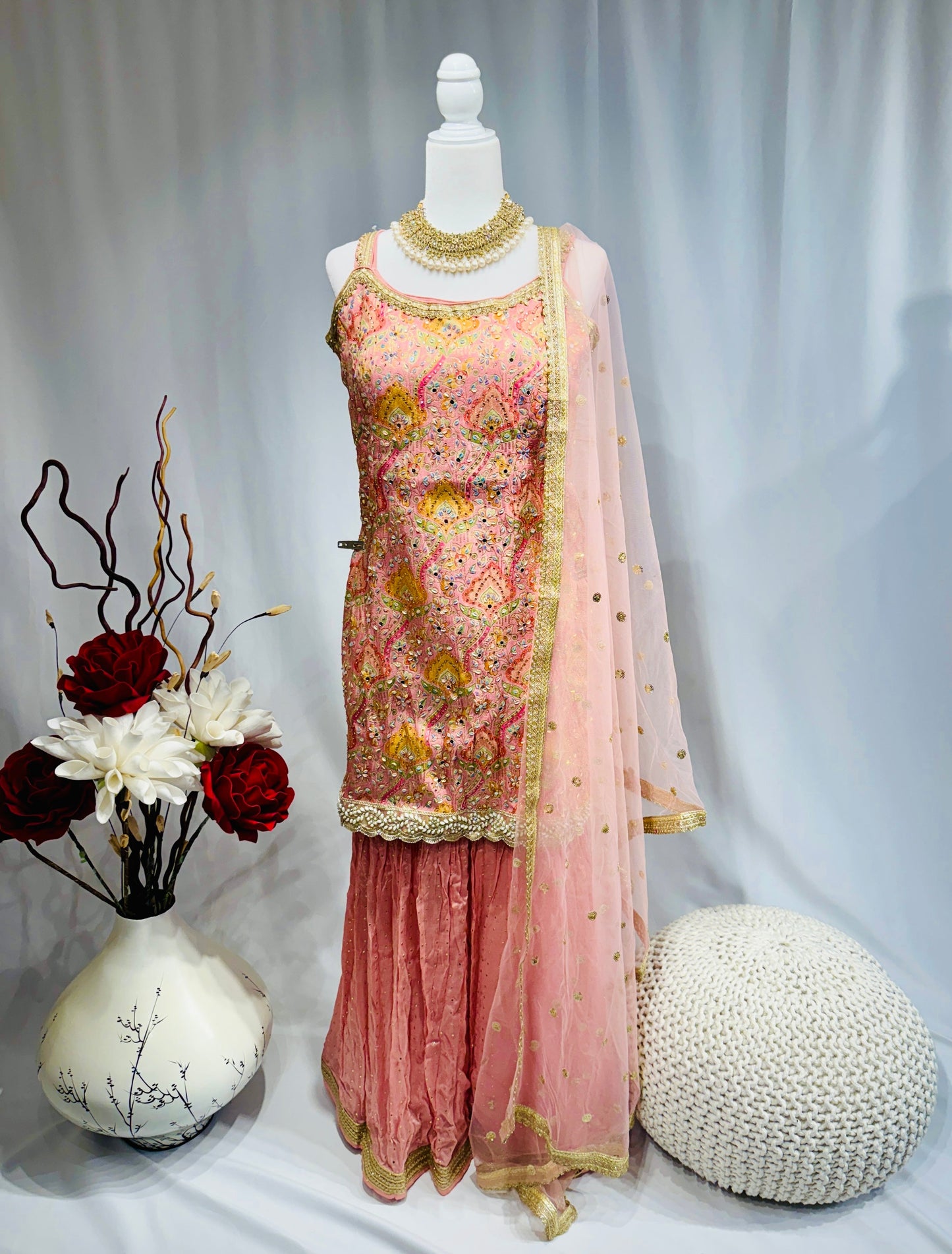 Stunning Embroidered Sharara Suit