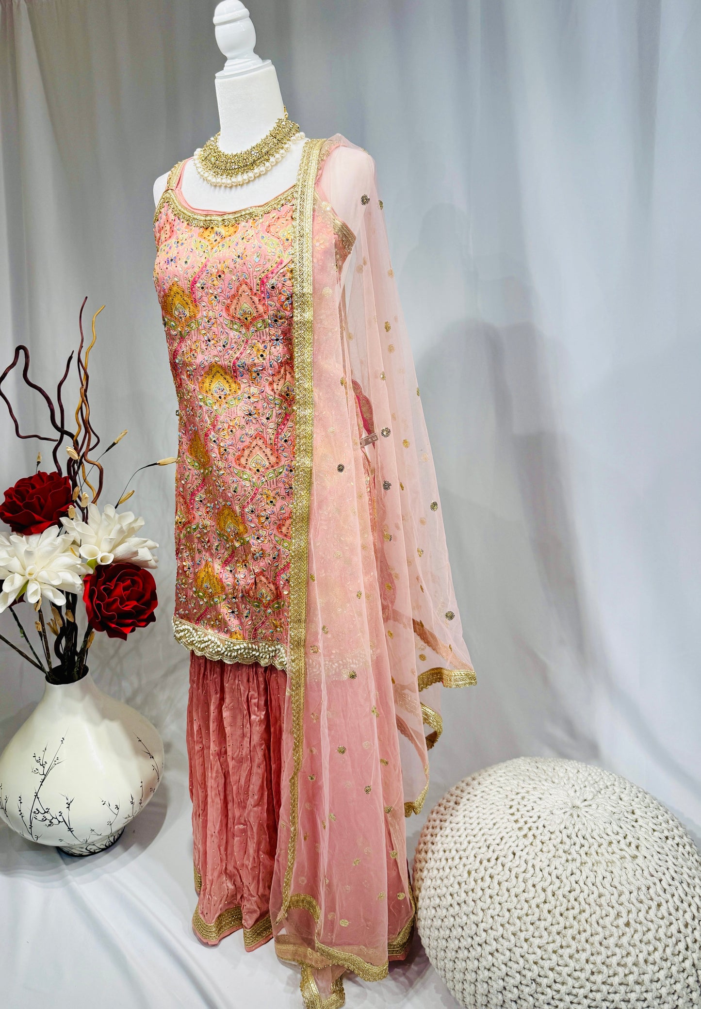 Stunning Embroidered Sharara Suit
