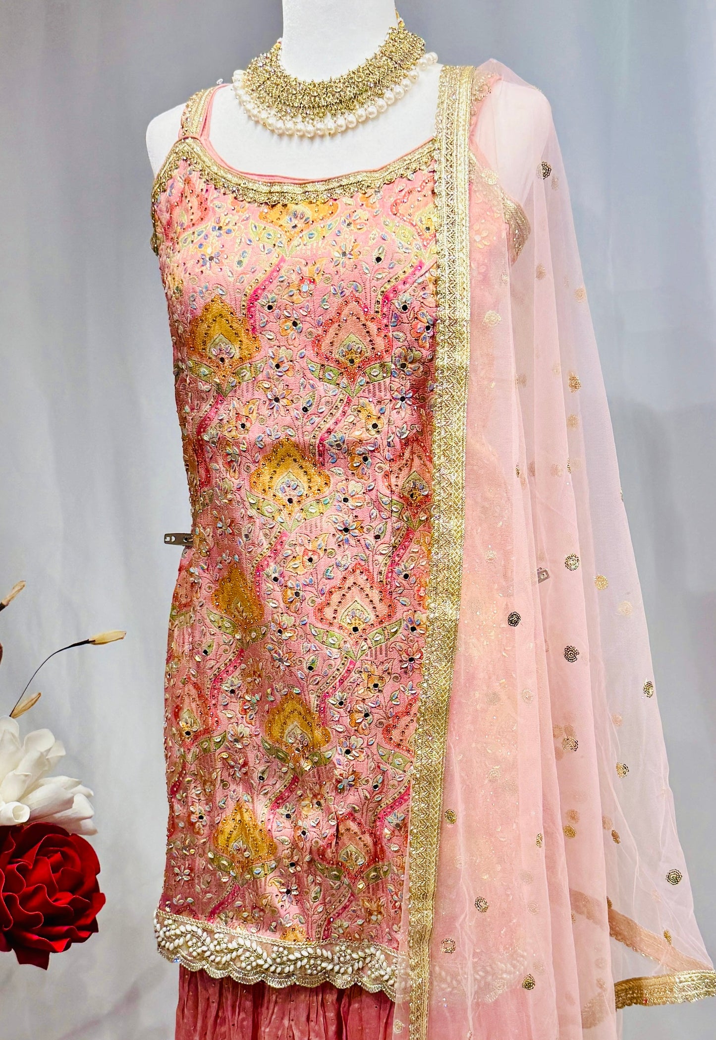 Stunning Embroidered Sharara Suit