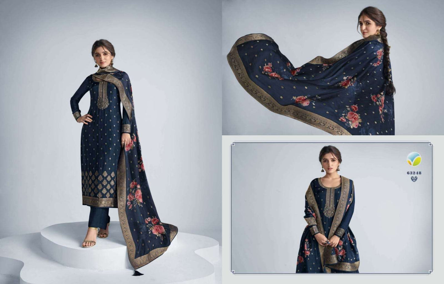 Embroidered Jacquard salwar Kameez set
