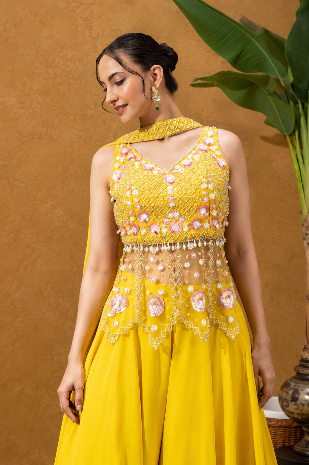 Sunshine Embroidered Palazzo Set