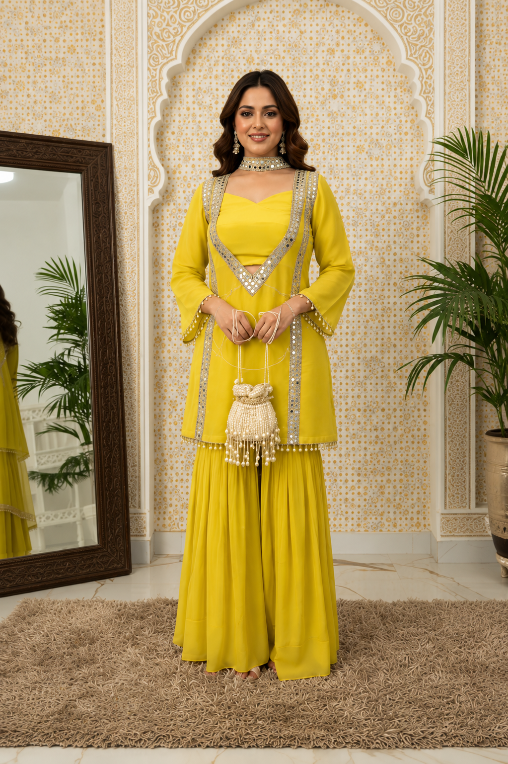 Lime Modern Sharara