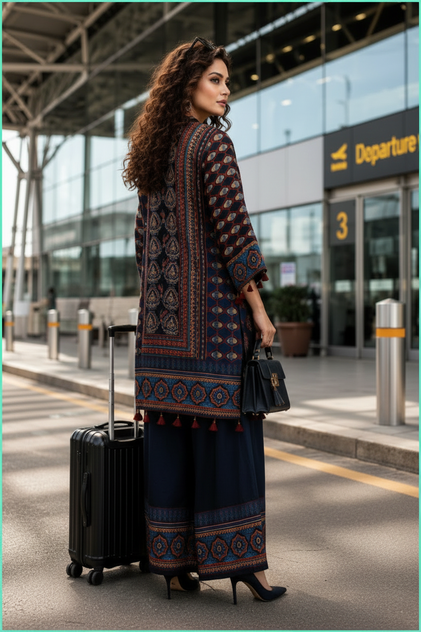 Designer Crepe Indie Printed Kurta Set