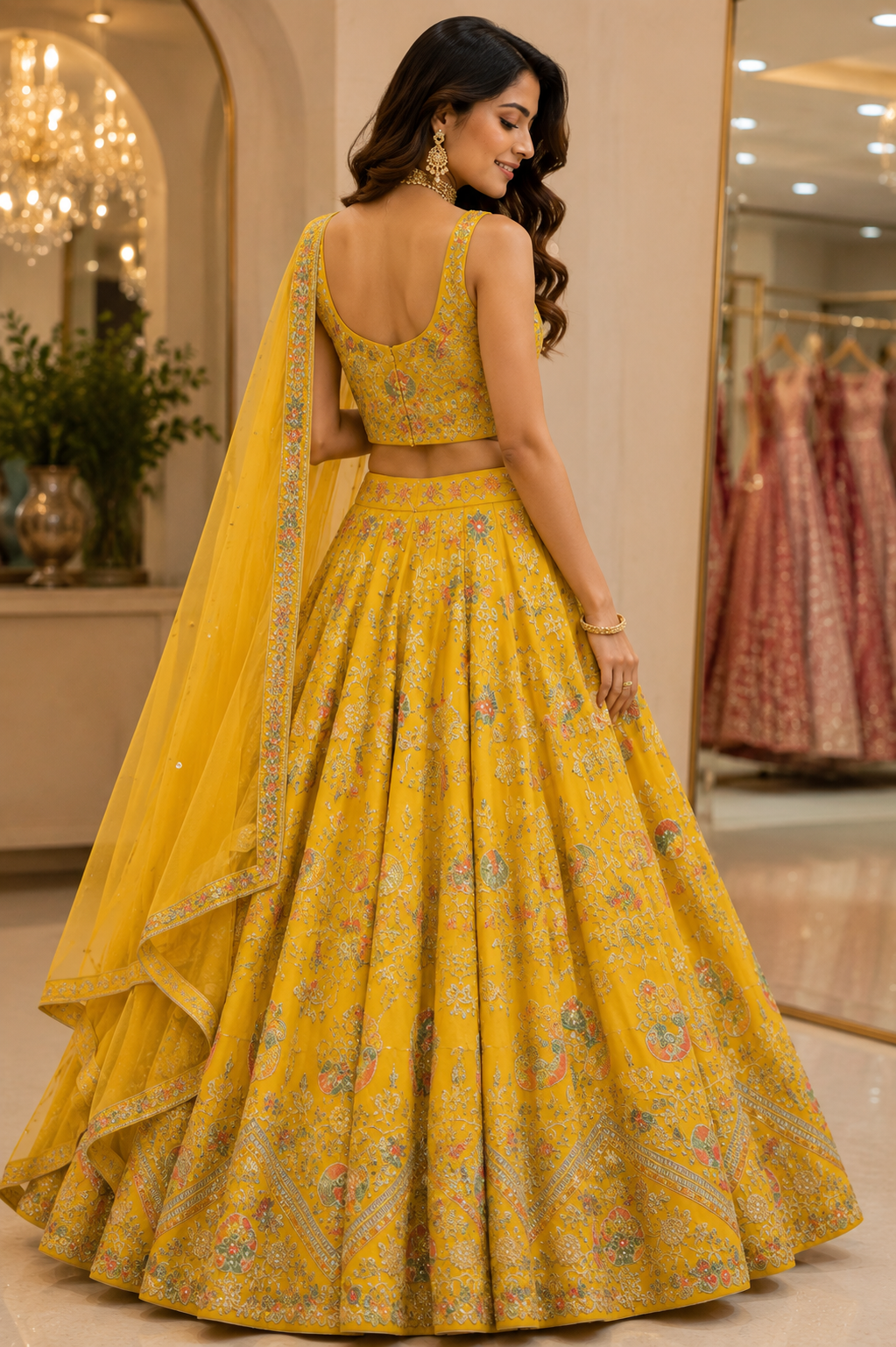 The Floral Heritage Corset Blouse Lehenga Set