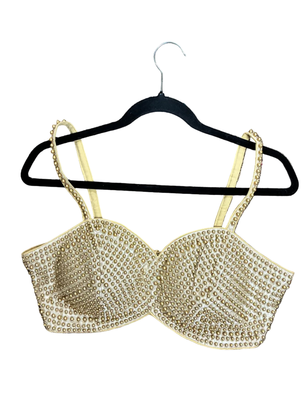 Gold Beaded Embellished Bustier Blouse