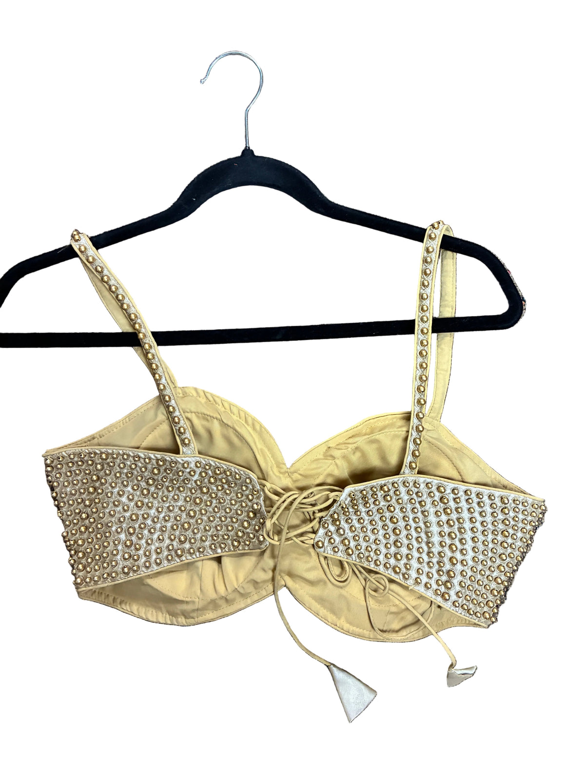 Gold Beaded Embellished Bustier Blouse