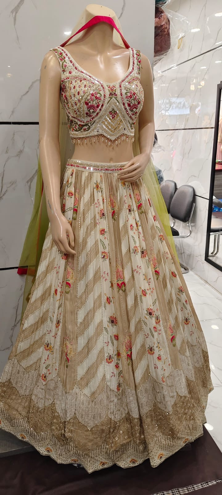 Stunning Ivory Lehanga set