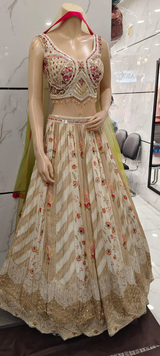 Stunning Ivory Lehanga set