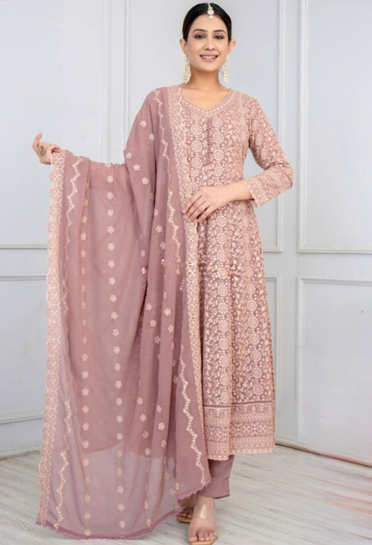 Luckhnowi Embroidered Anarkali suit