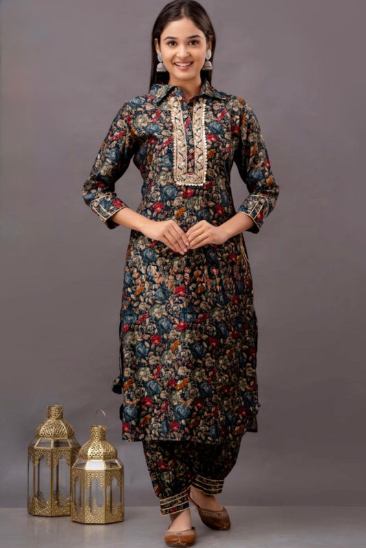 Floral printed kurta co-ord set