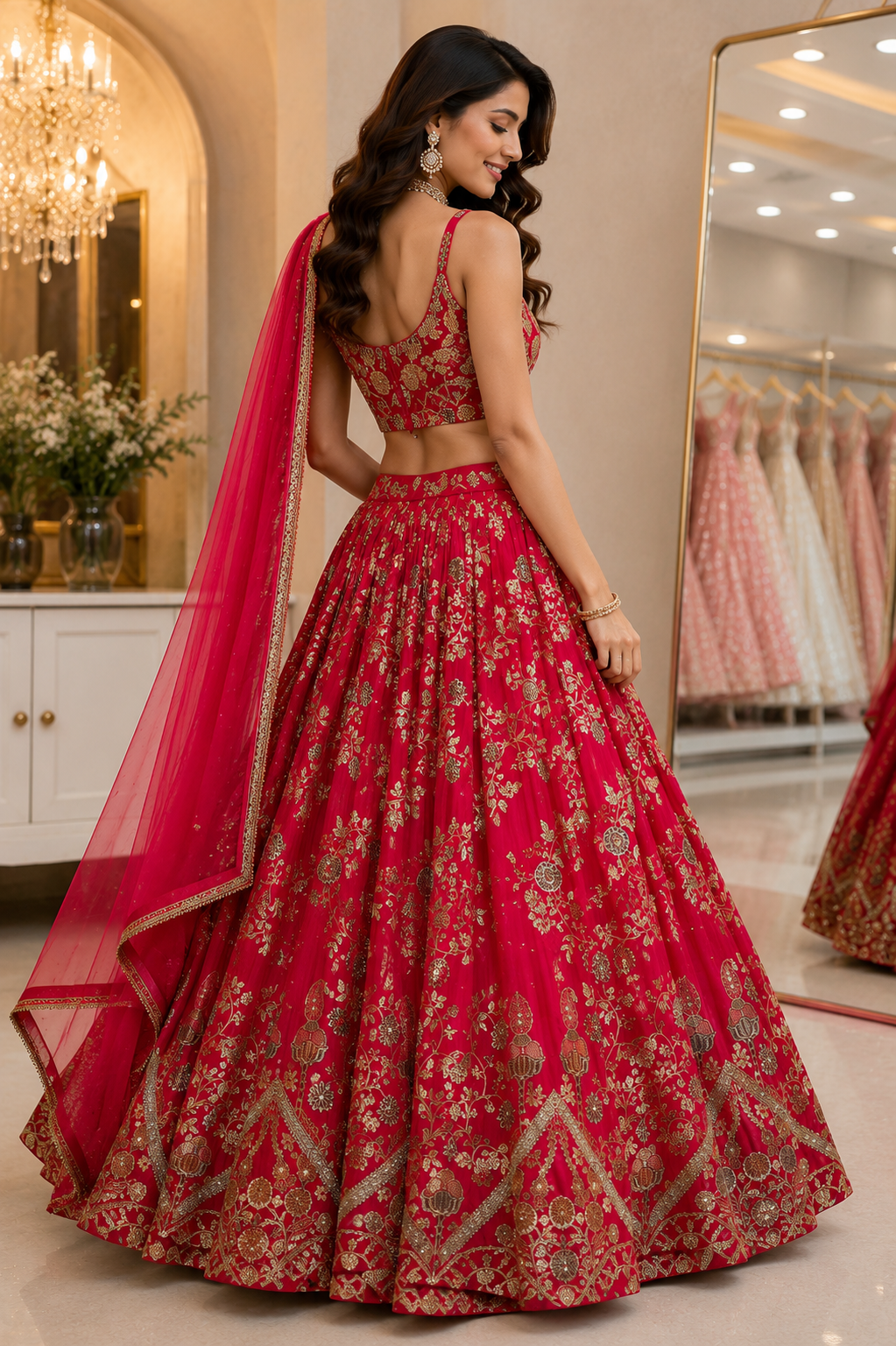 The Royal Bloom Corset Blouse Lehenga Set