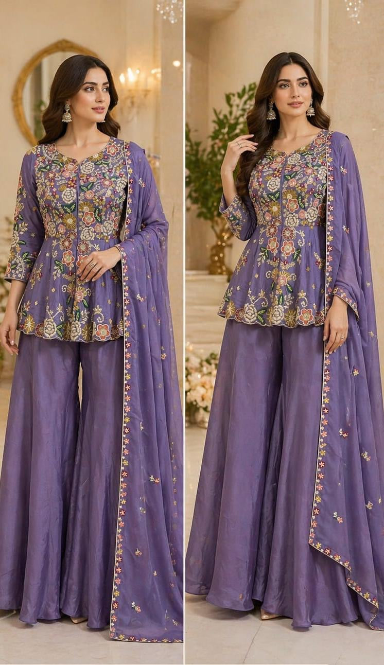 Stunning purple palazzo set
