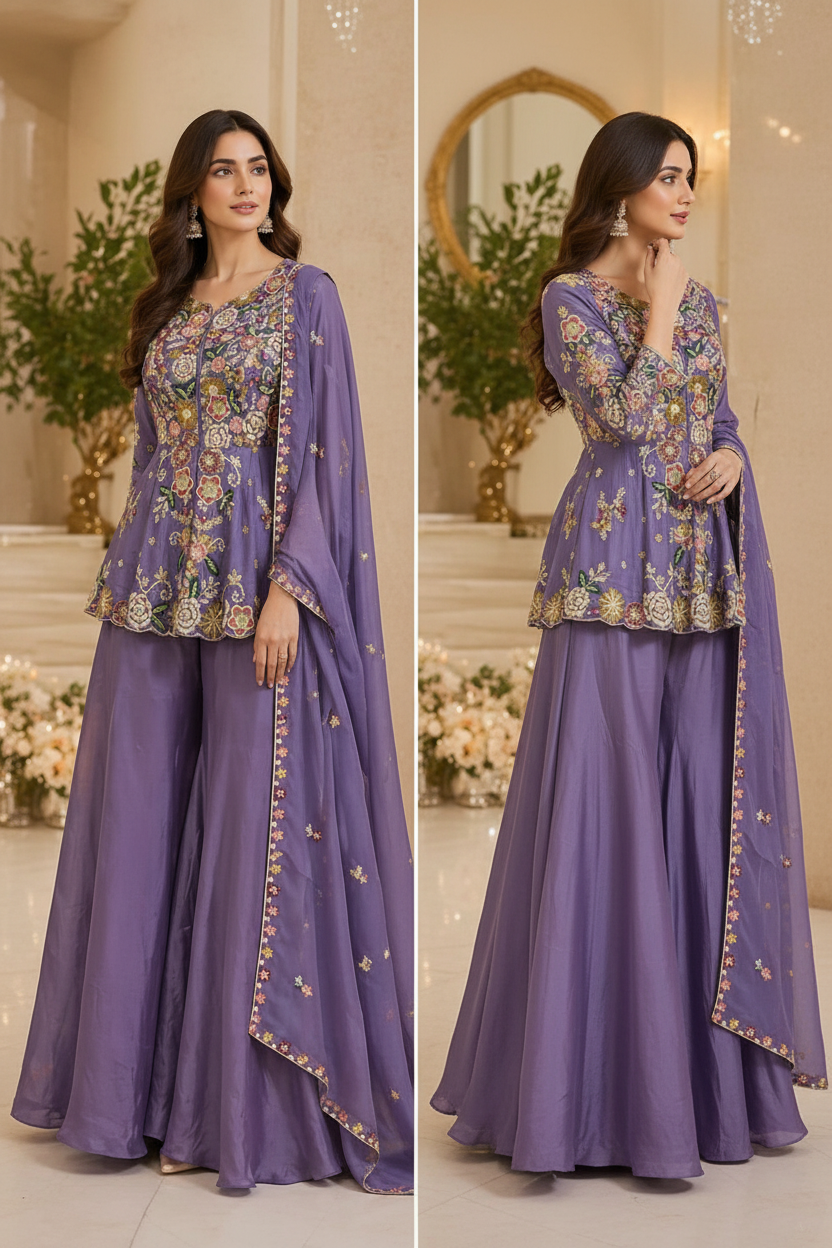 Stunning purple palazzo set