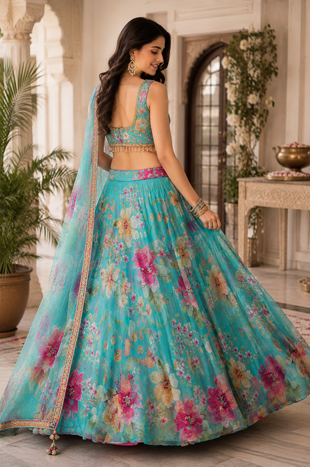 Floral Embroidered Lehenga Set