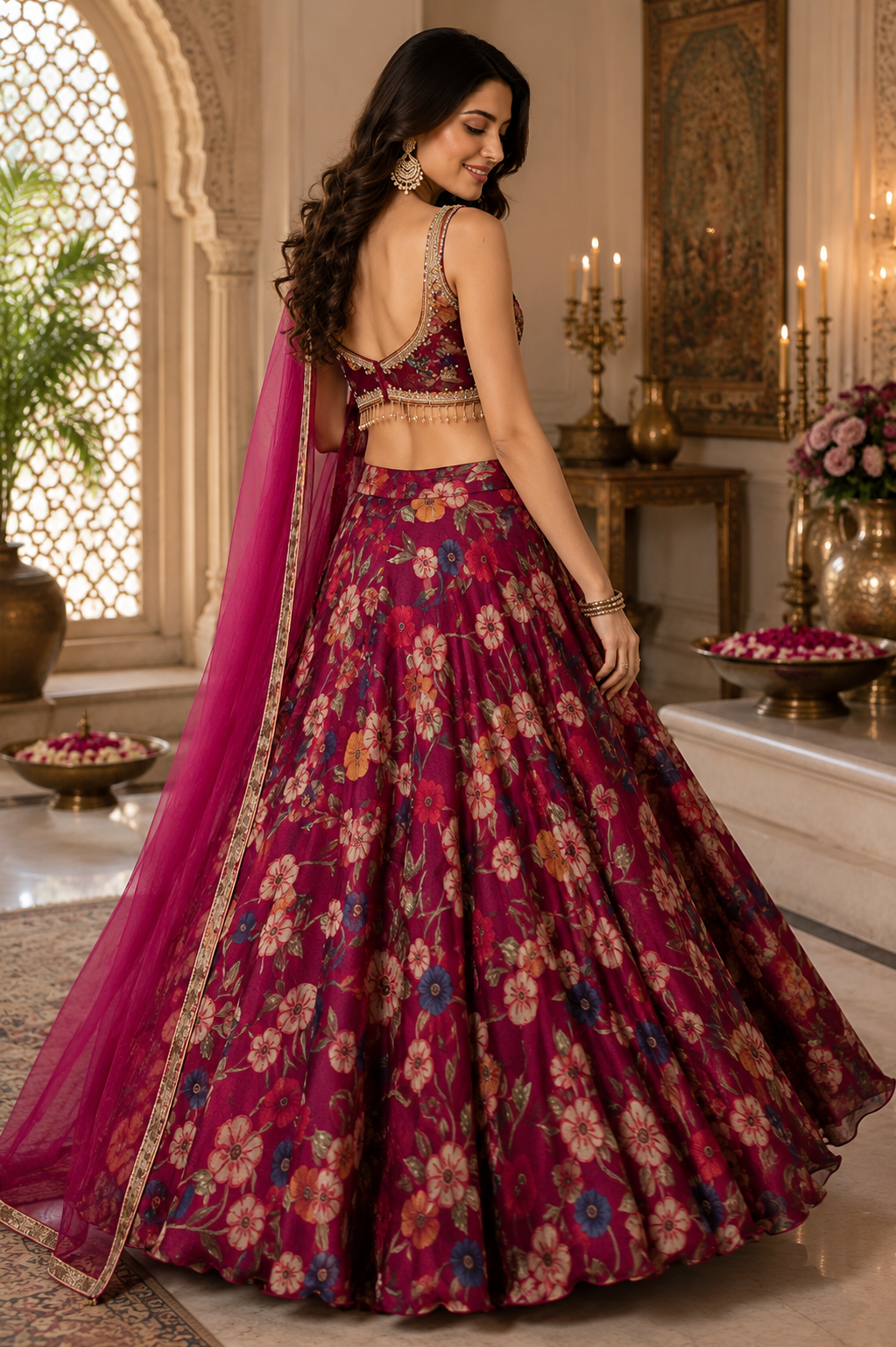Exquisite Embroidered Lehenga Set (4 Colors)
