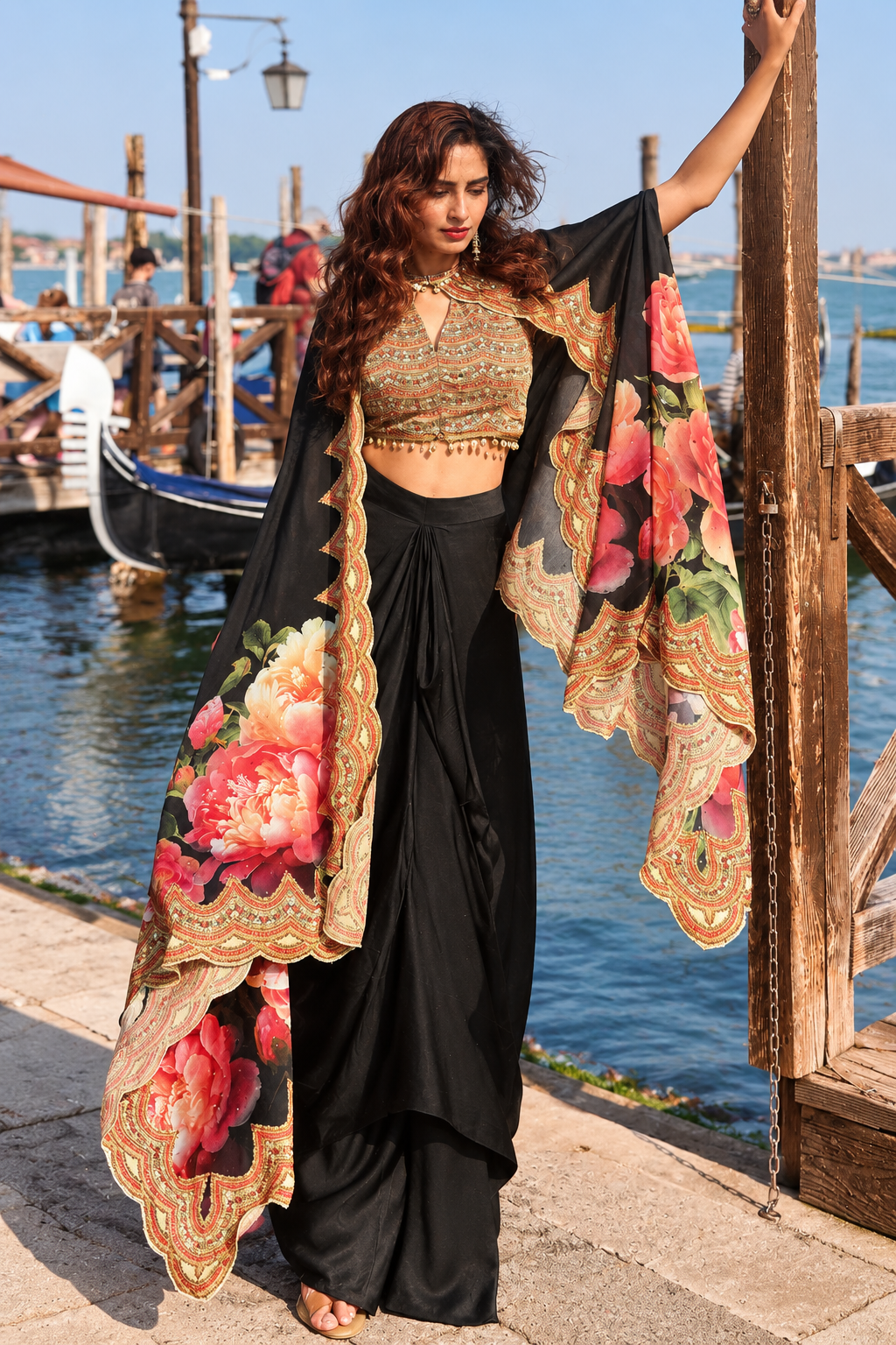 Florance – Contemporary Indo-Western Set with Cape Dupatta