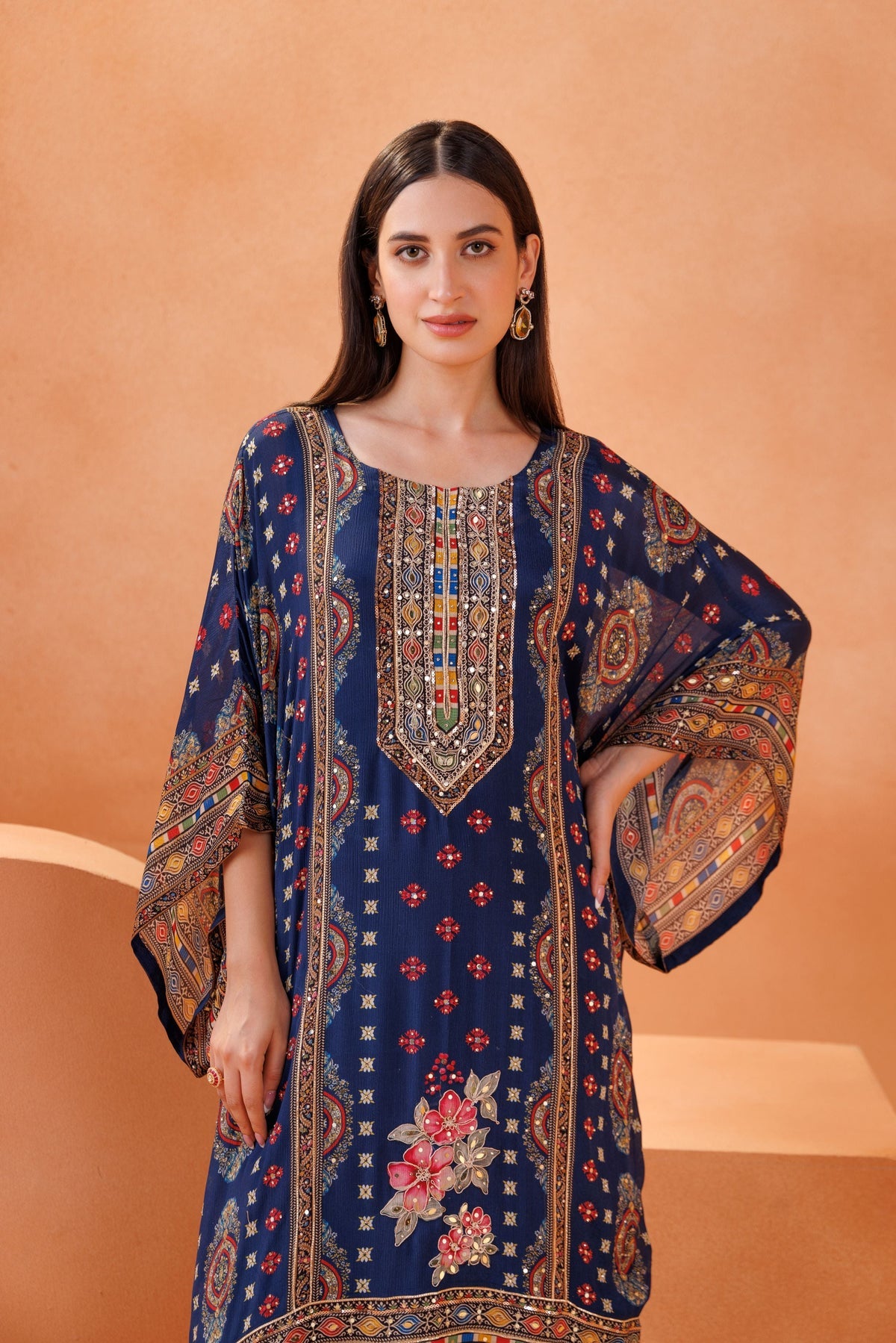 Flowy Blue Kaftan set