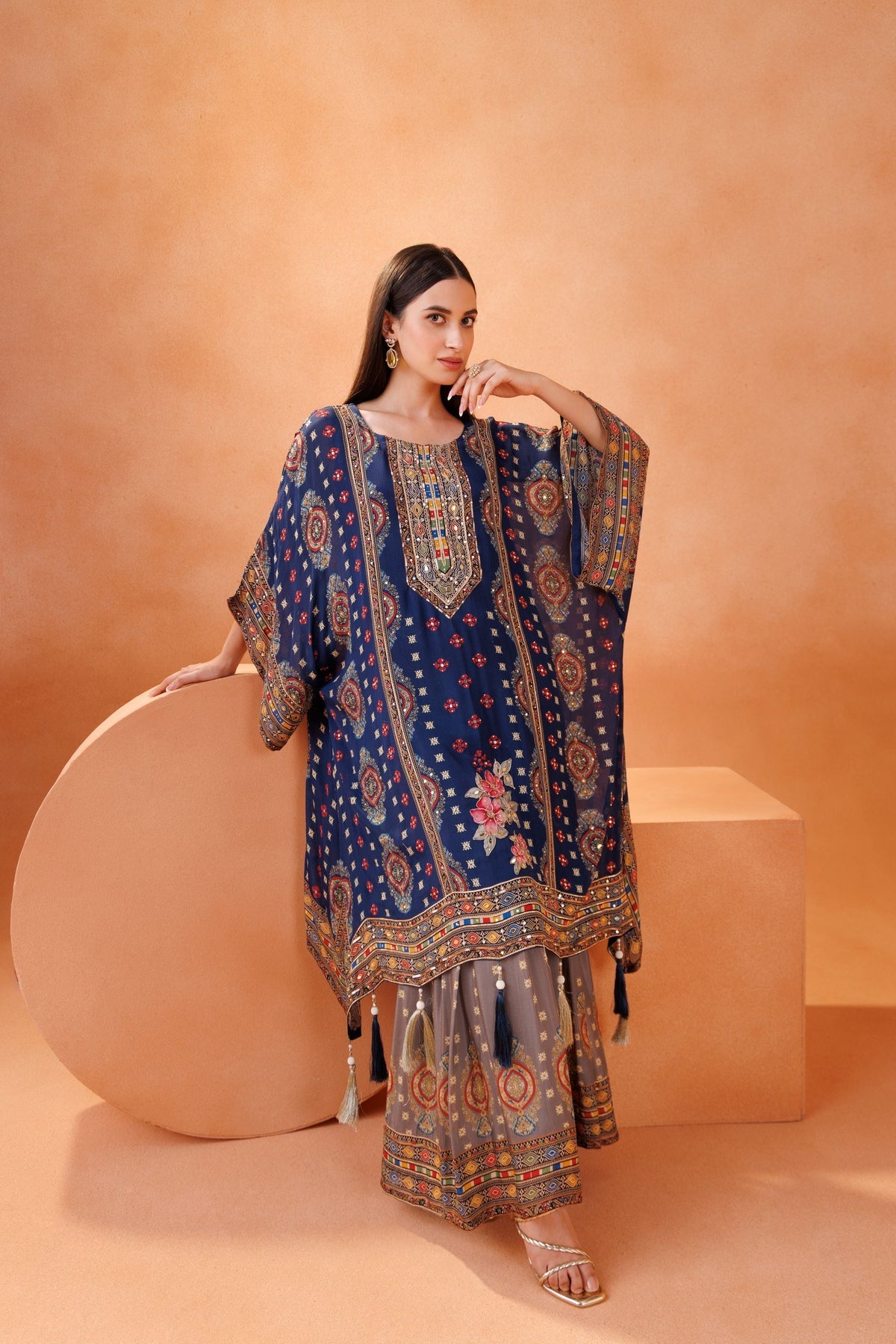 Flowy Blue Kaftan set