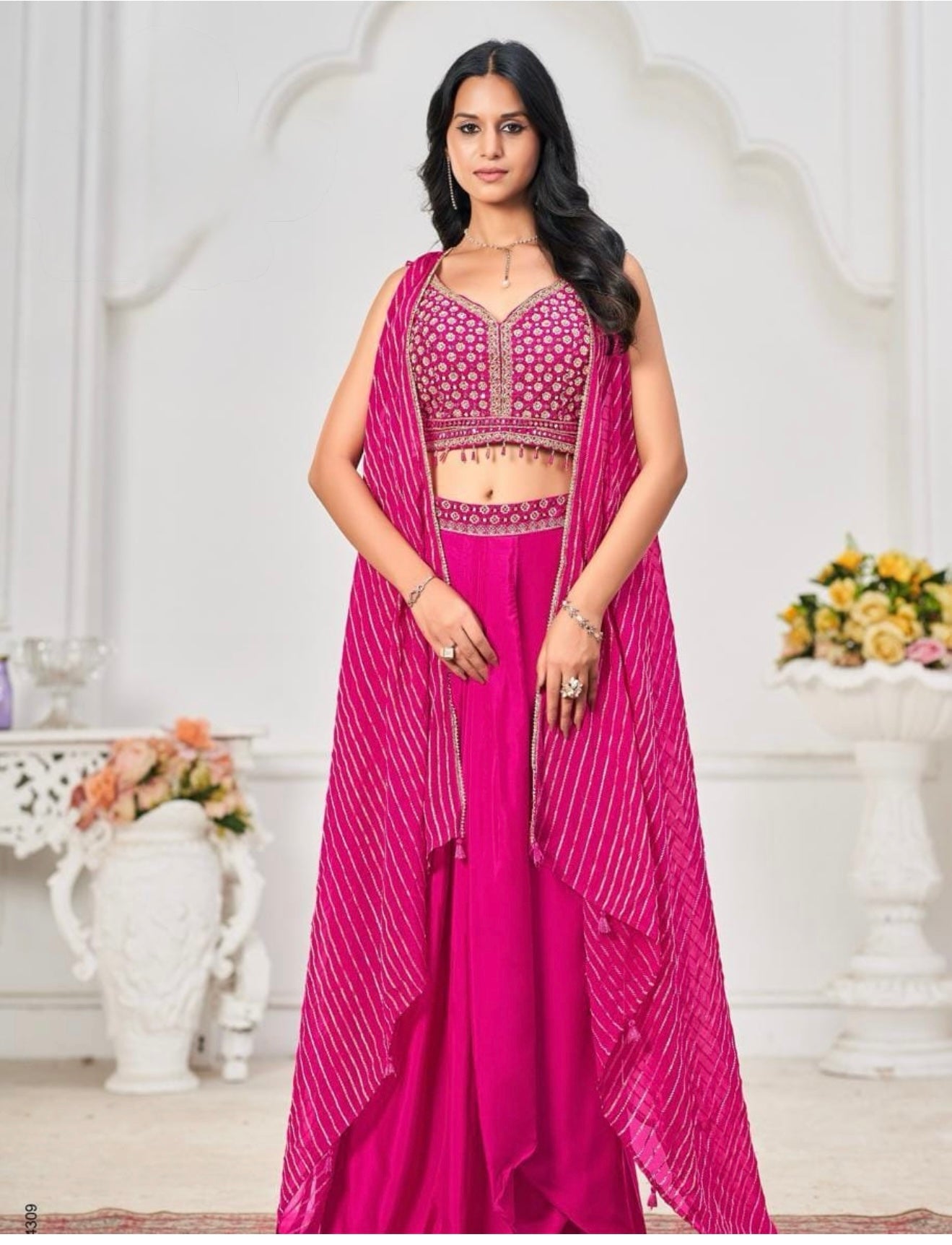 Pretty Rani Magenta indo-western set