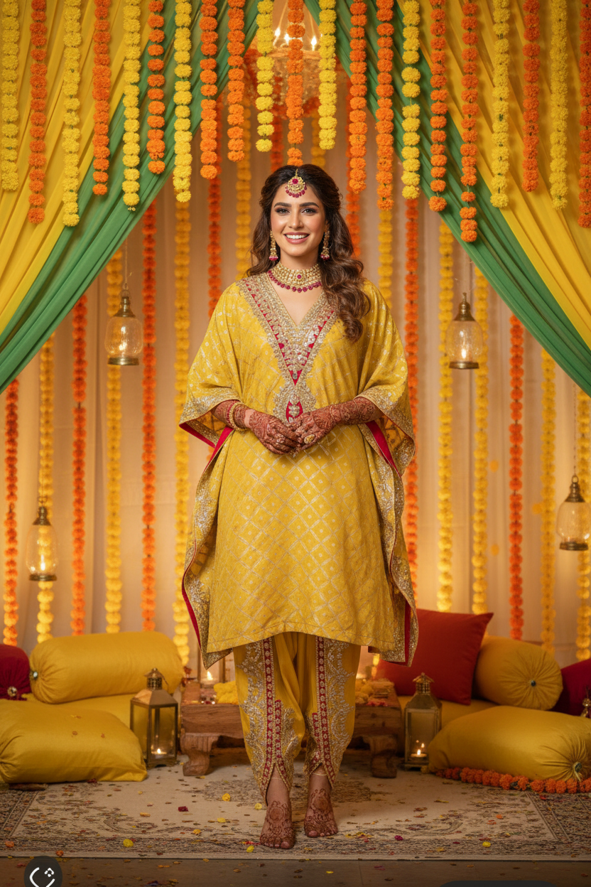 Kaftan style kurti and tulip pants