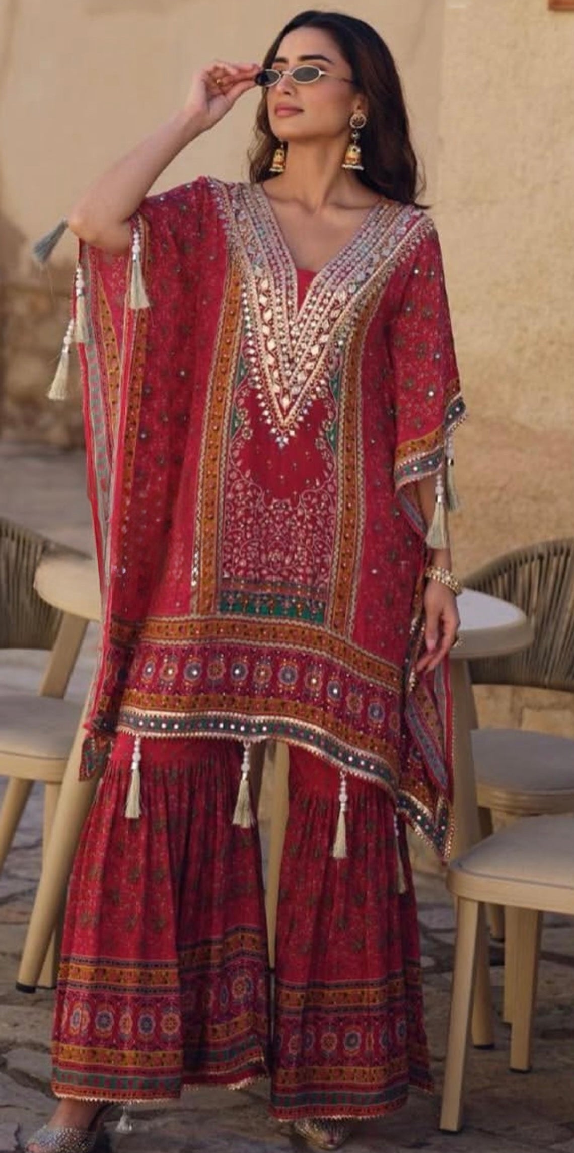 Gulabi Sama-Kaftan Set